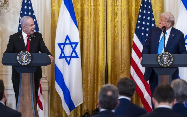 Benjamin Netanyahu junto a Donald Trump