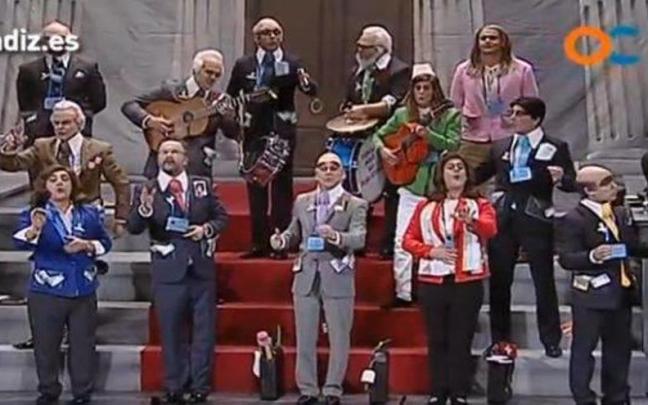 Una chirigota en el concurso de Cádiz.