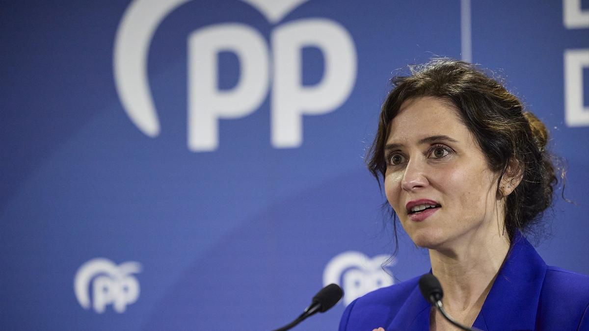 La presidenta de la Comunidad de Madrid y del PP de Madrid, Isabel Díaz Ayuso.