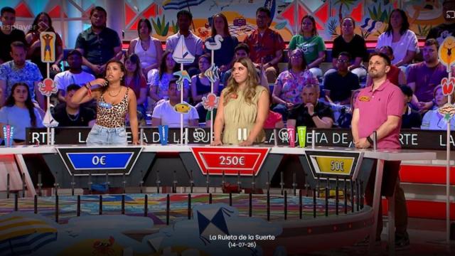 Los concursantes de 'La ruleta de la suerte' el pasado martes, 14 de julio
