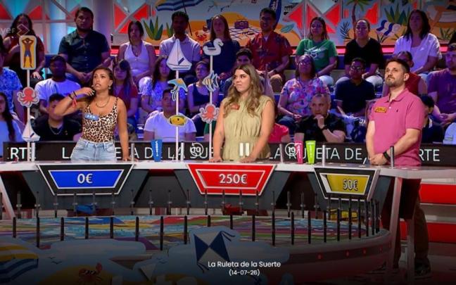 Los concursantes de 'La ruleta de la suerte' el pasado martes, 14 de julio
