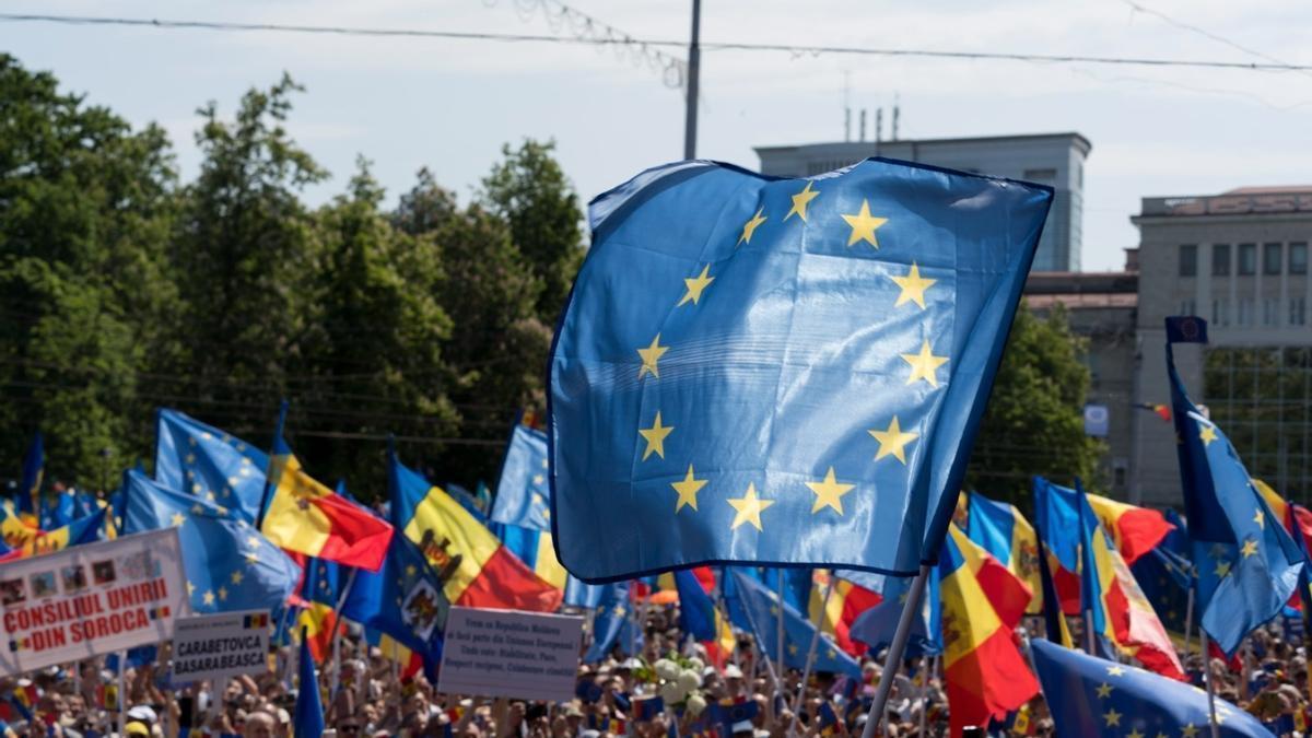 Una manifestación a favor de la UE en Chisinau, Moldavia, en una foto de archivo.