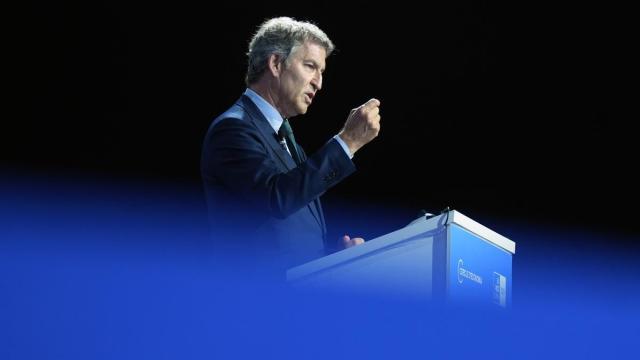 El presidente del PP, Alberto Núñez Feijóo, en la 41 Reunió Cercle d'Economia en Barcelona.