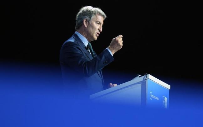 El presidente del PP, Alberto Núñez Feijóo, en la 41 Reunió Cercle d'Economia en Barcelona.