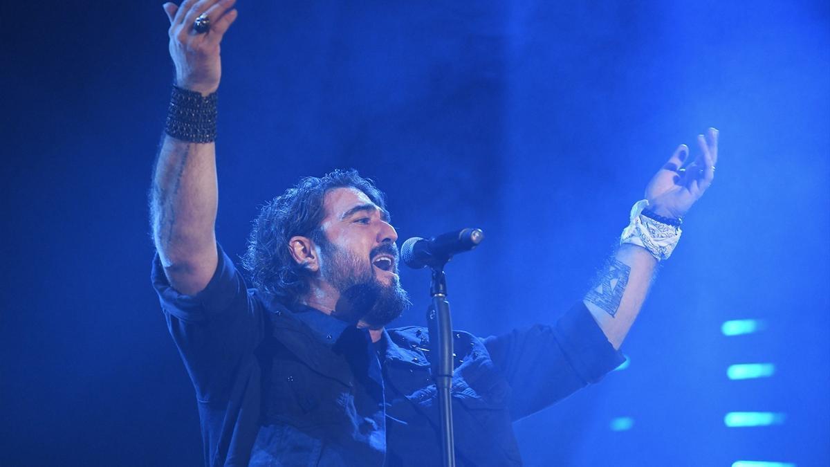 El cantante Antonio Orozco durante un concierto en el WiZink Center.