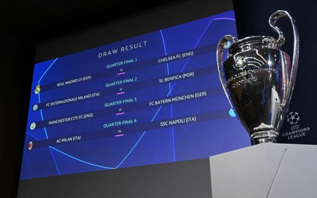 El sorteo de cuartos de final de la Champions League ha tenido lugar este viernes en Nyon. El sorteo de cuartos de final de la Champions League ha tenido lugar este viernes en Nyon.