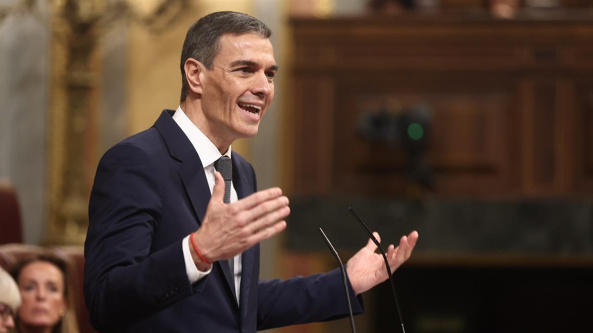 Pedro Sánchez, en una sesión de control al Gobierno.