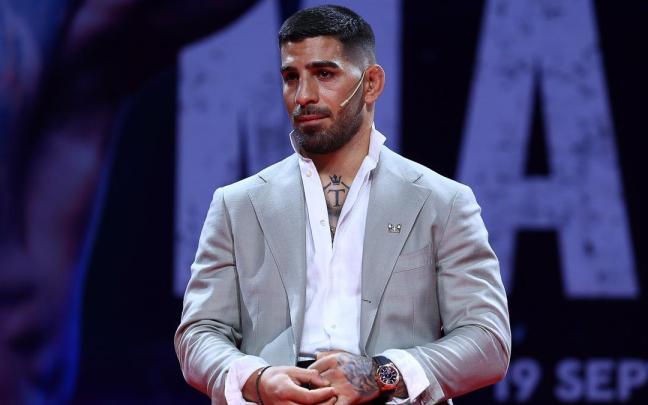 Ilia Topuria, durante una comparecencia pública.