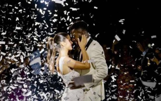 Iñaki Williams y Patricia Morales en su boda / Instagram @williaaaams11 Iñaki Williams y Patricia Morales en su boda