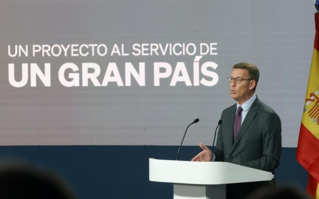 El candidato a presidente y líder el PP durante la presentación de su programa electoral en Madrid.