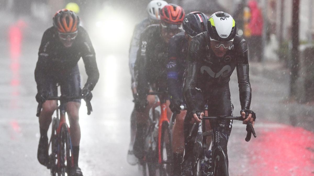 Enric Mas, durante la fuga.