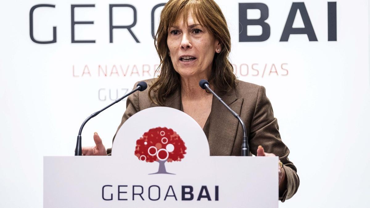 Uxue Barkos, candidata de Geroa Bai al Gobierno de Navarra.