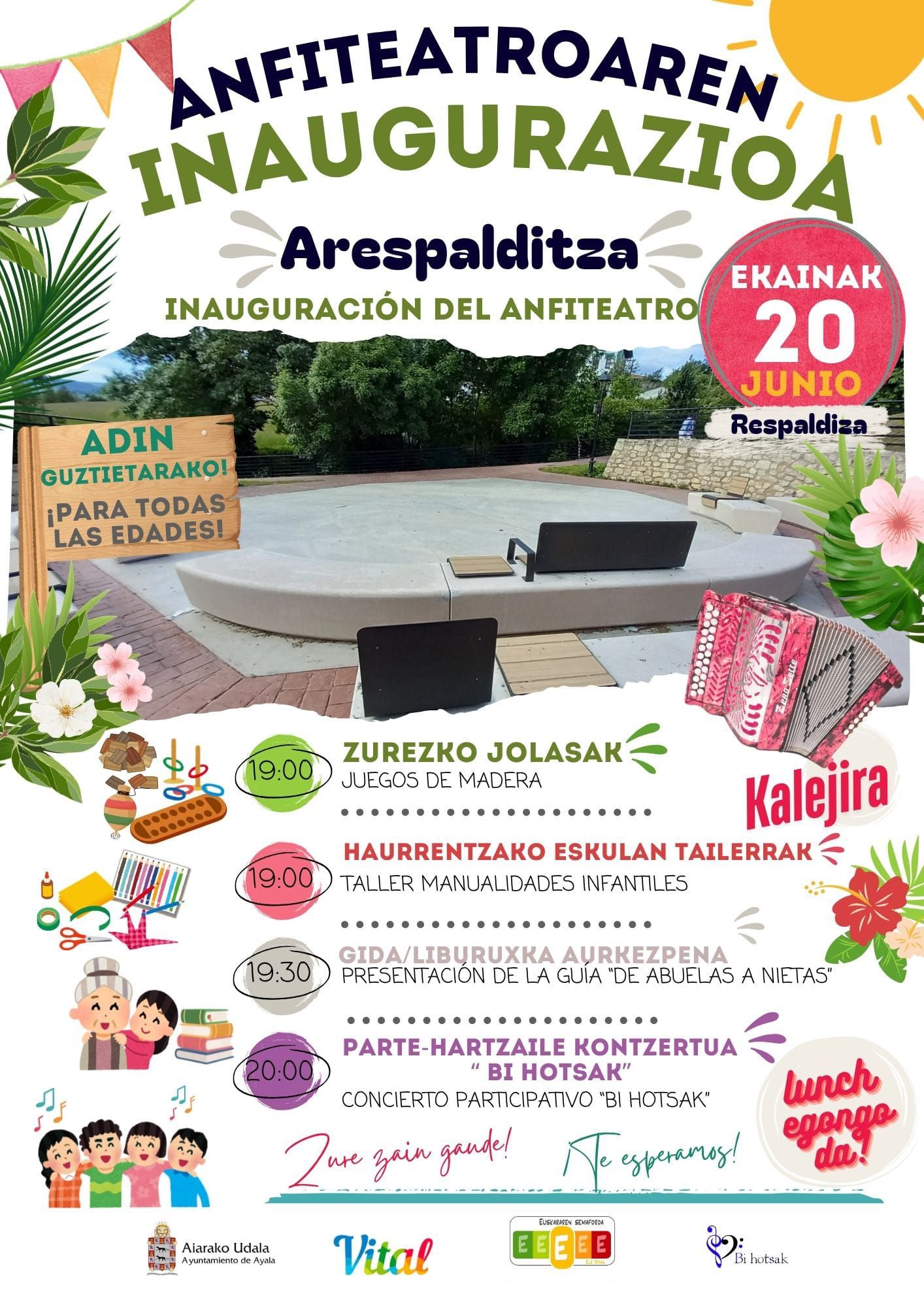 Cartel de la fiesta inaugural del anfiteatro de Respaldiza
