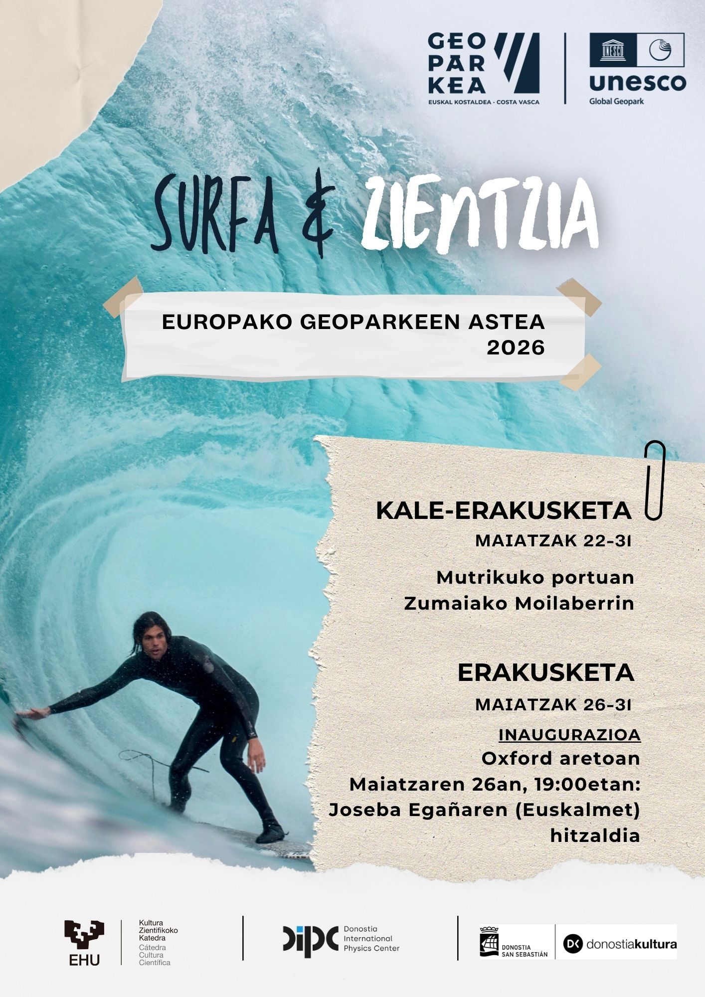 Cartel de algunas de las actividades de la Semana del Geoparque.
