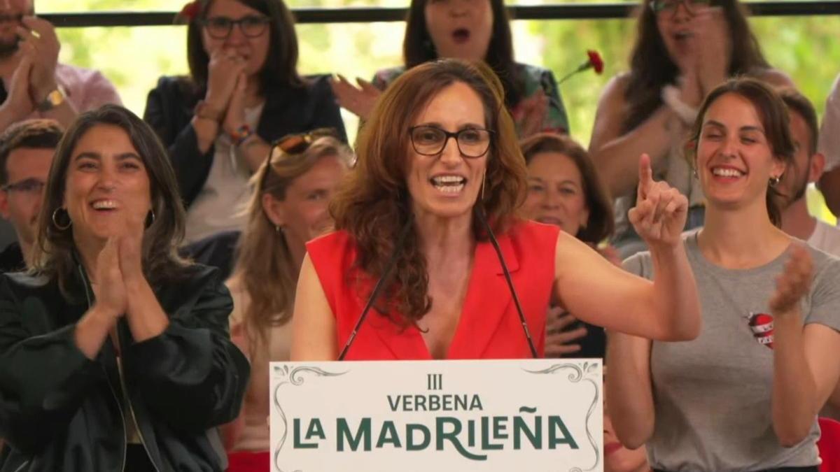 García, durante su anuncio este fin de semana de que será la candidata a las elecciones madrileñas de 2027
