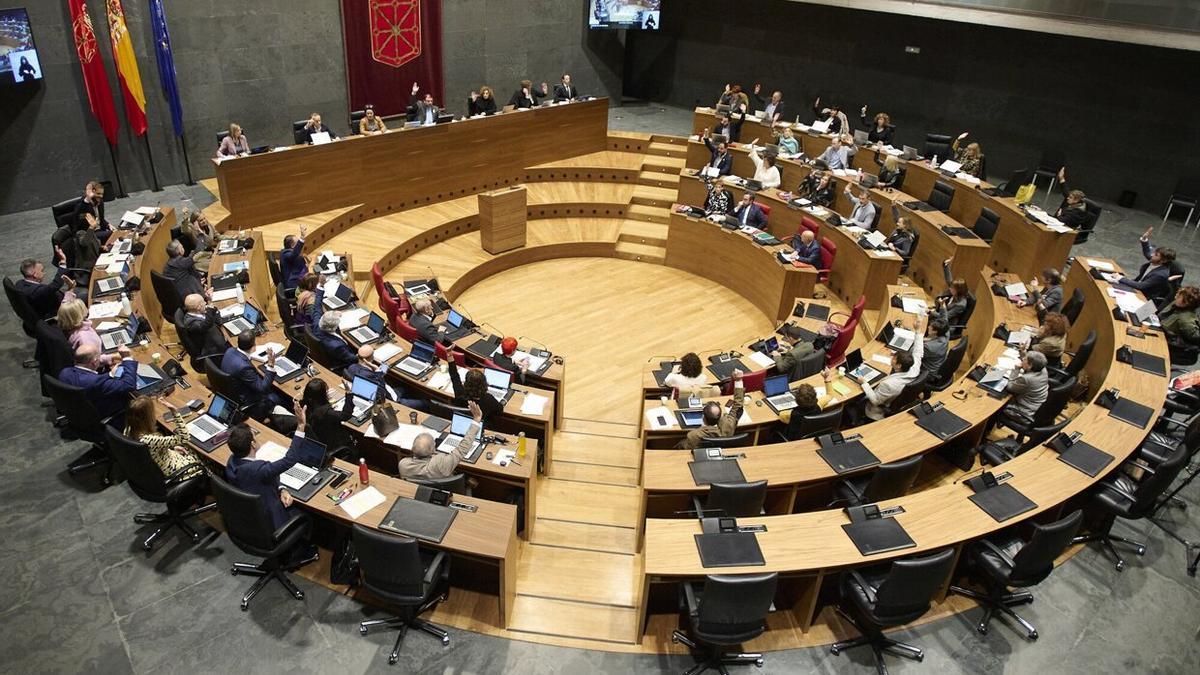 Hemiciclo del Parlamento de Navarra, durante un pleno