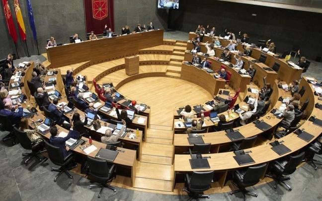 Hemiciclo del Parlamento de Navarra, durante un pleno Hemiciclo del Parlamento de Navarra, durante un pleno