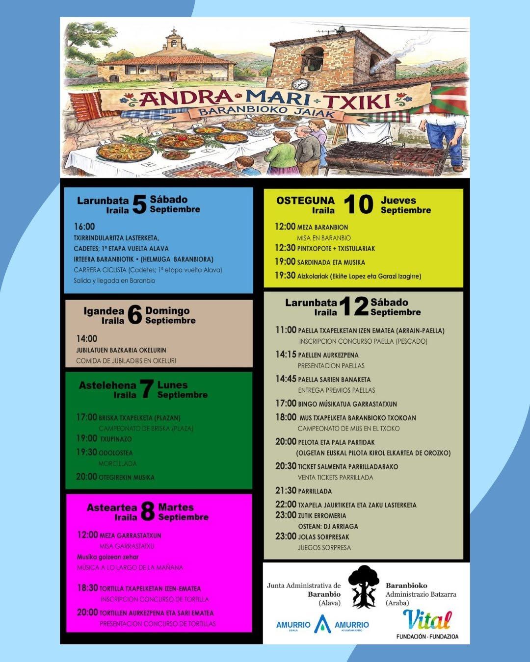 Programa de las fiestas de Baranbio