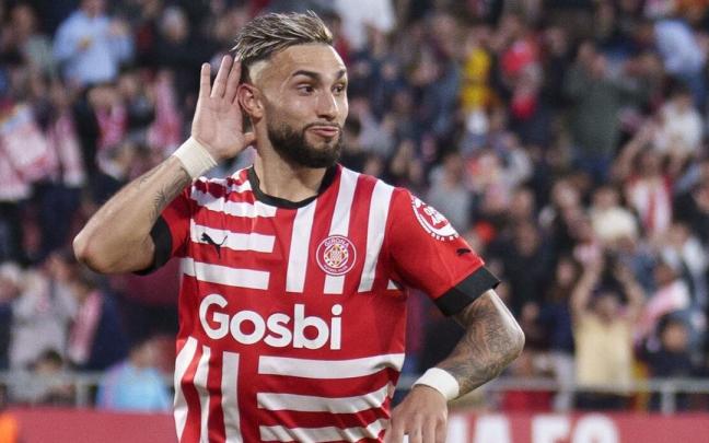 Taty Castellanos celebra uno de los cuatro goles que le hizo al Real Madrid. / EFE