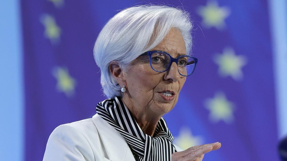 La presidenta del BCE, Christine Lagarde, intervenía el pasado jueves en rueda de prensa tras la reunión del organismo.