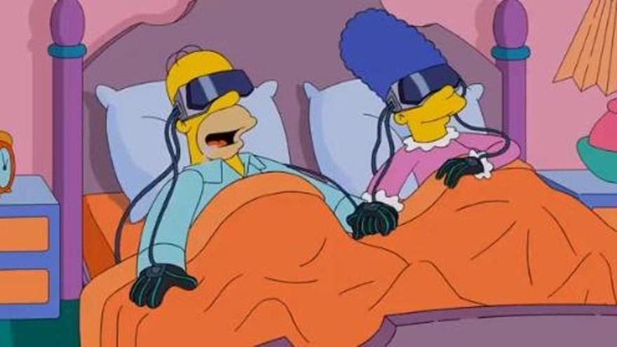 Imagen del capítulo de 'Los Simpson' en el que aparecen las gafas virtuales.