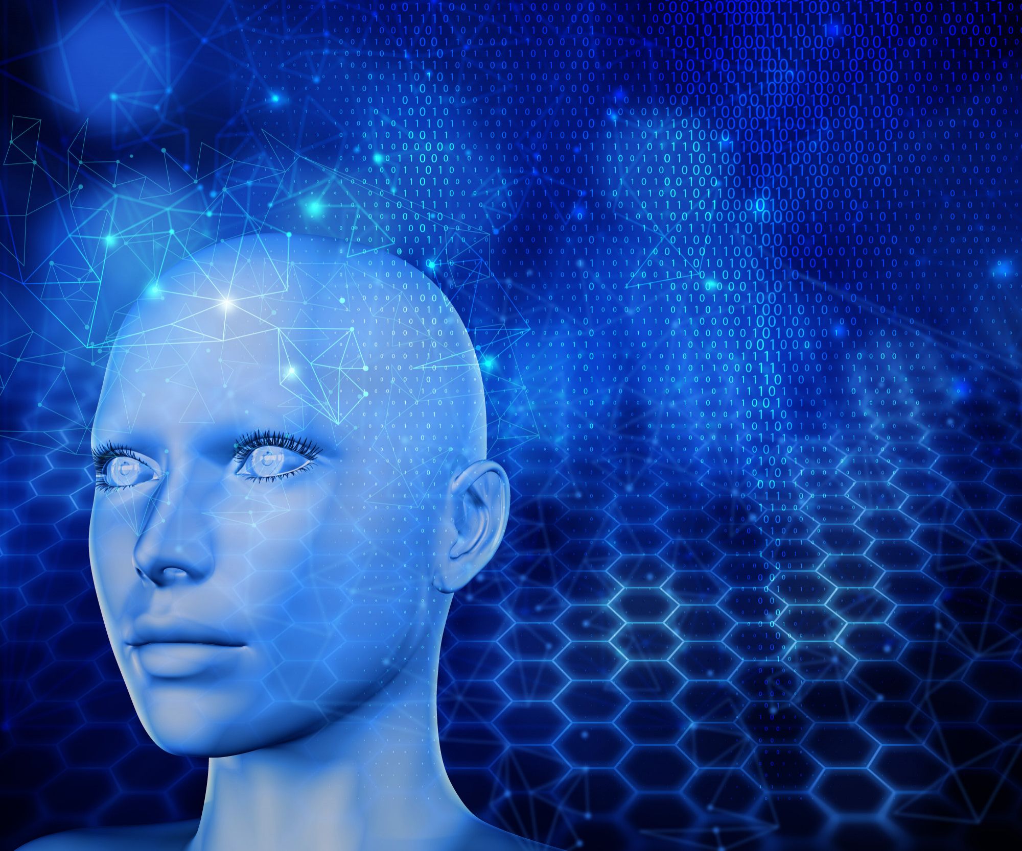 Recreación de un rostro humano creado con tecnología.