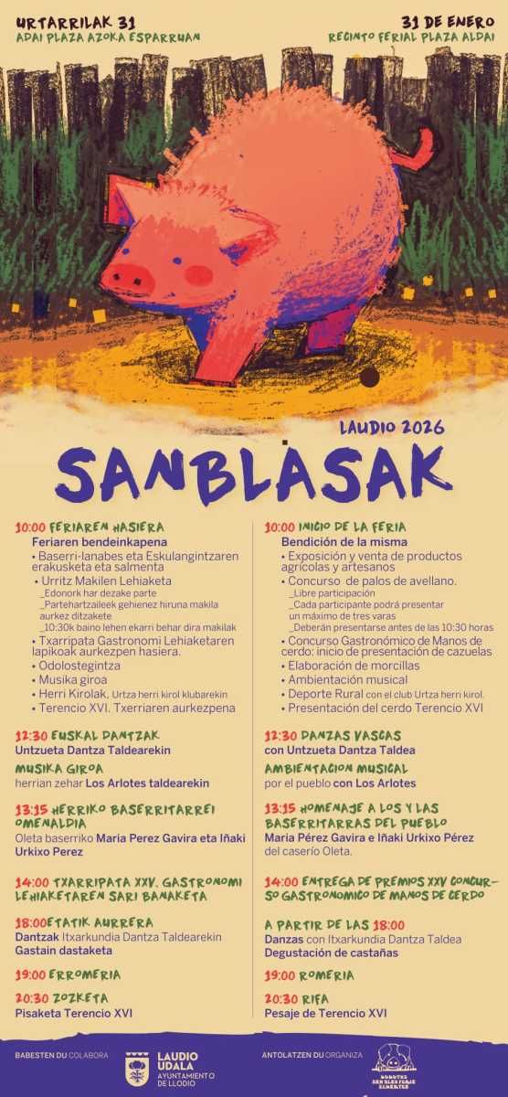 Programa de San Blas 2026 en Laudio