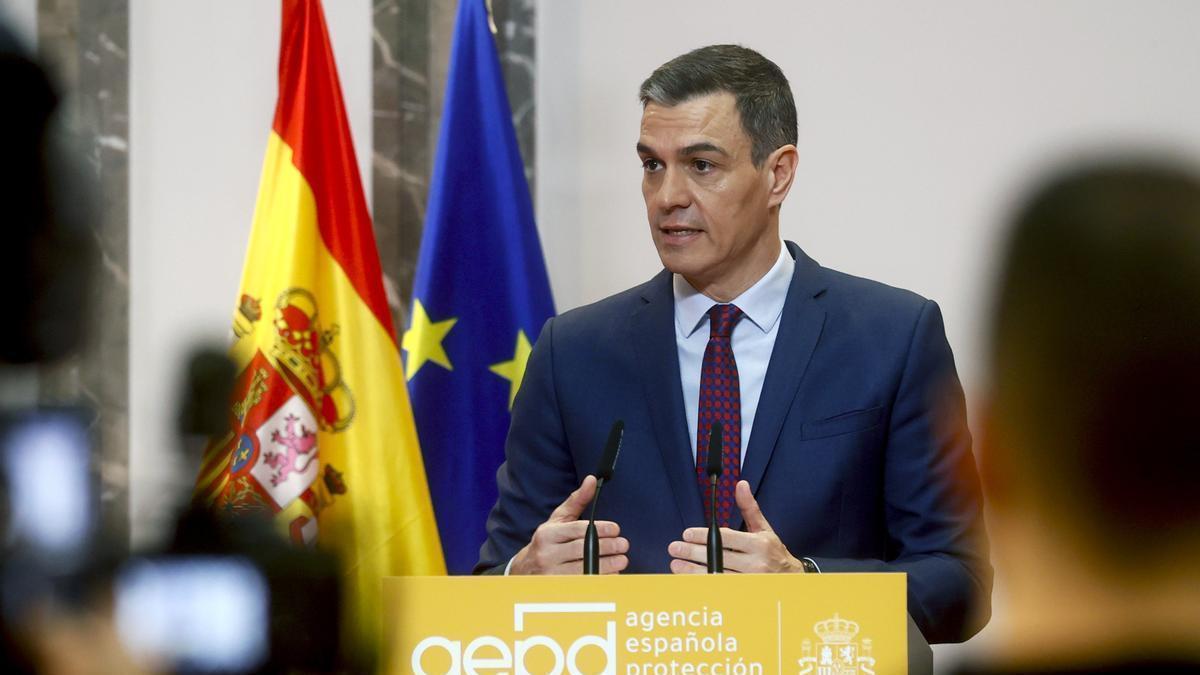Pedro Sánchez ha participado en un acto organizado por la Agencia Española de Protección de Datos.