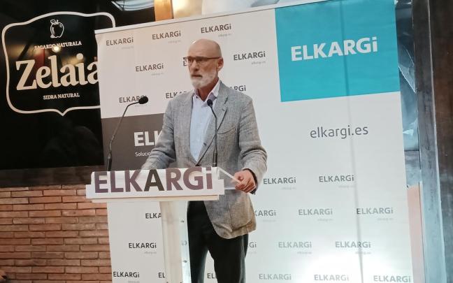 El presidente de Elkargi, Lander Arteche, en la presentación de resultados 2023.