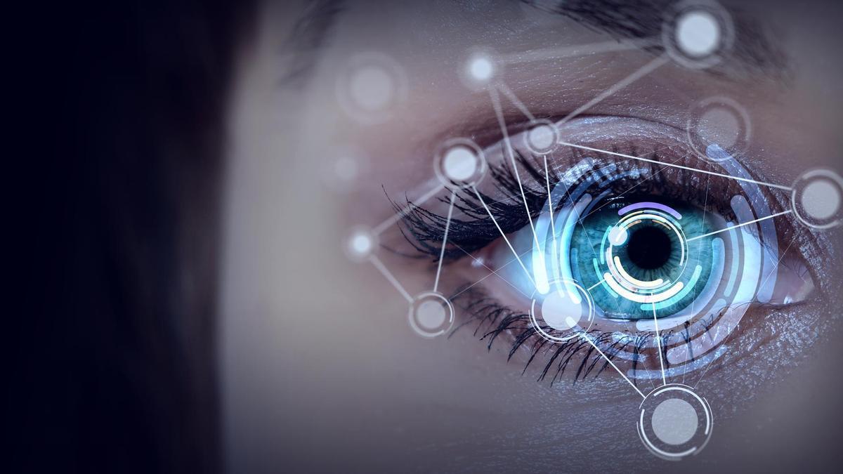 Escaneo de un ojo humano para la verificación biométrica.