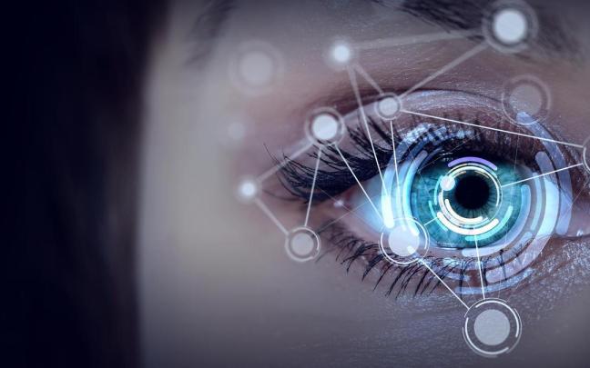 Escaneo de un ojo humano para la verificación biométrica.