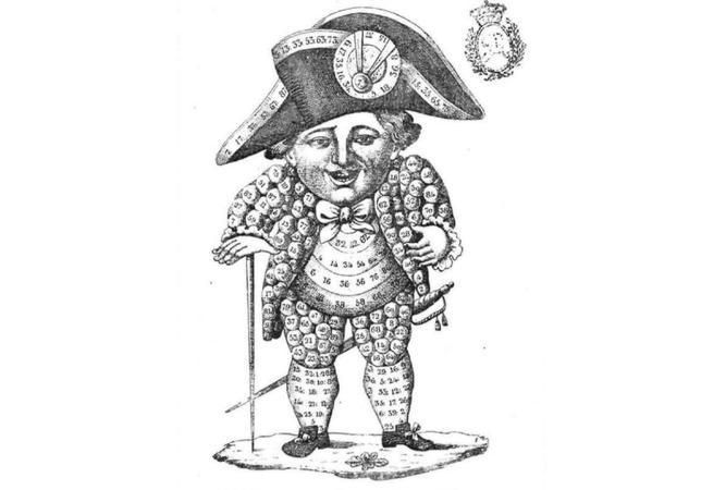 Grabado con la imagen de 'El enano afortunado'.