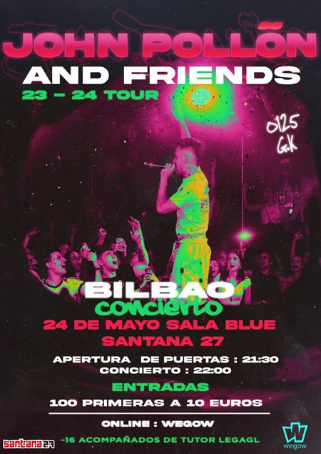 Cartel del concierto de John Pollõn en Santana.