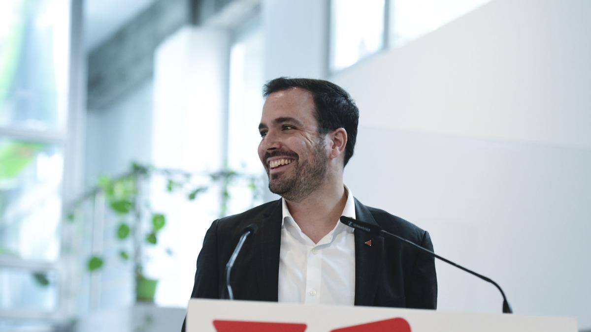 Alberto garzón durante su intervención en la Coordinadora Federal de IU.