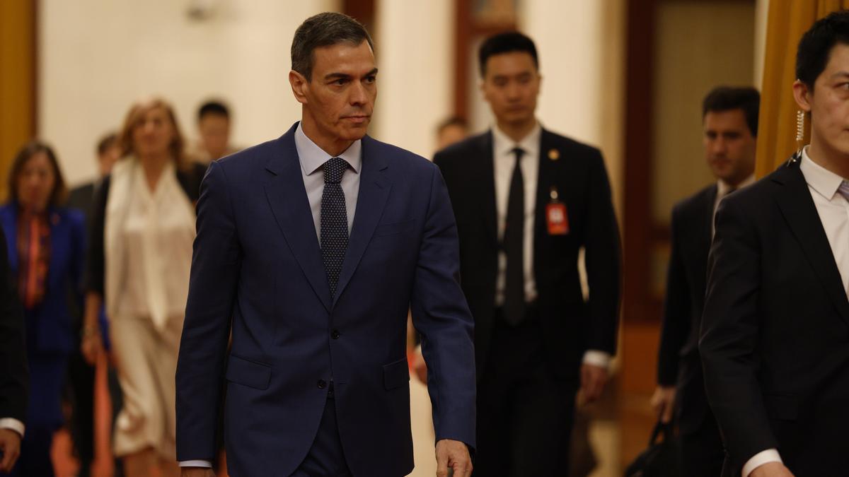 El presidente del Gobierno español, Pedro Sánchez, en Pekín.
