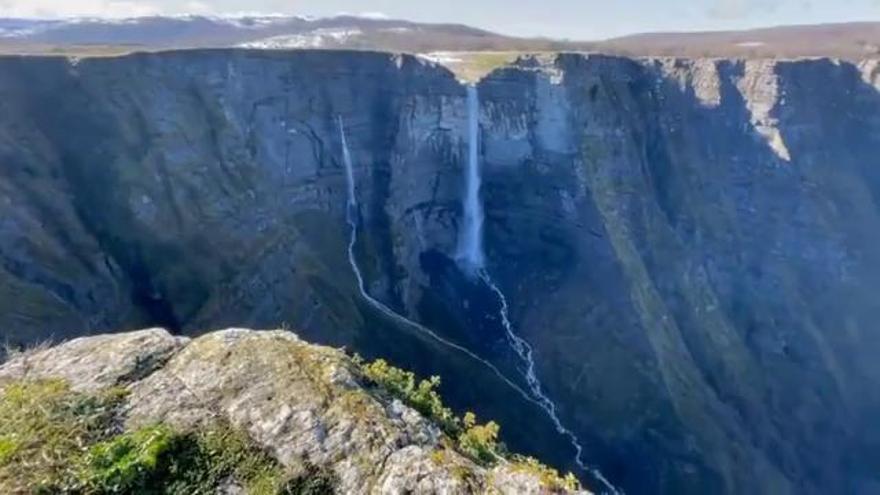 El Salto del Nervión en Delika tras las nevadas