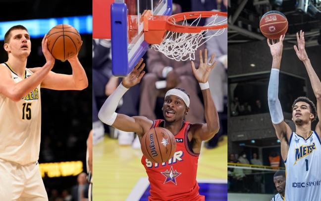 Nikola Jokic, Shai Gilgeous-Alexander y Victor Wembanyama.