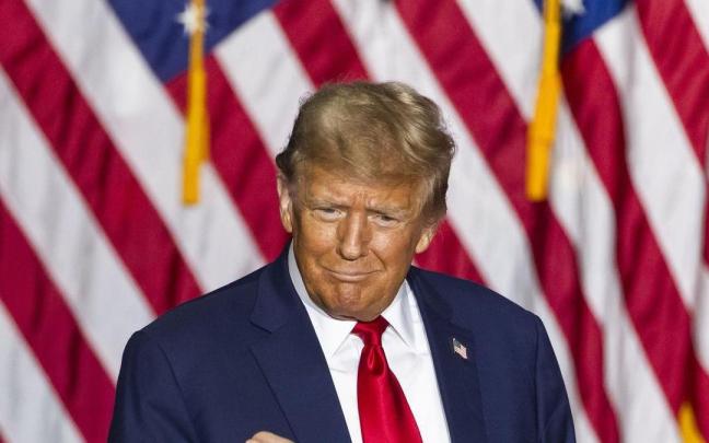 Donald Trump celebra su victoria en Iowa.