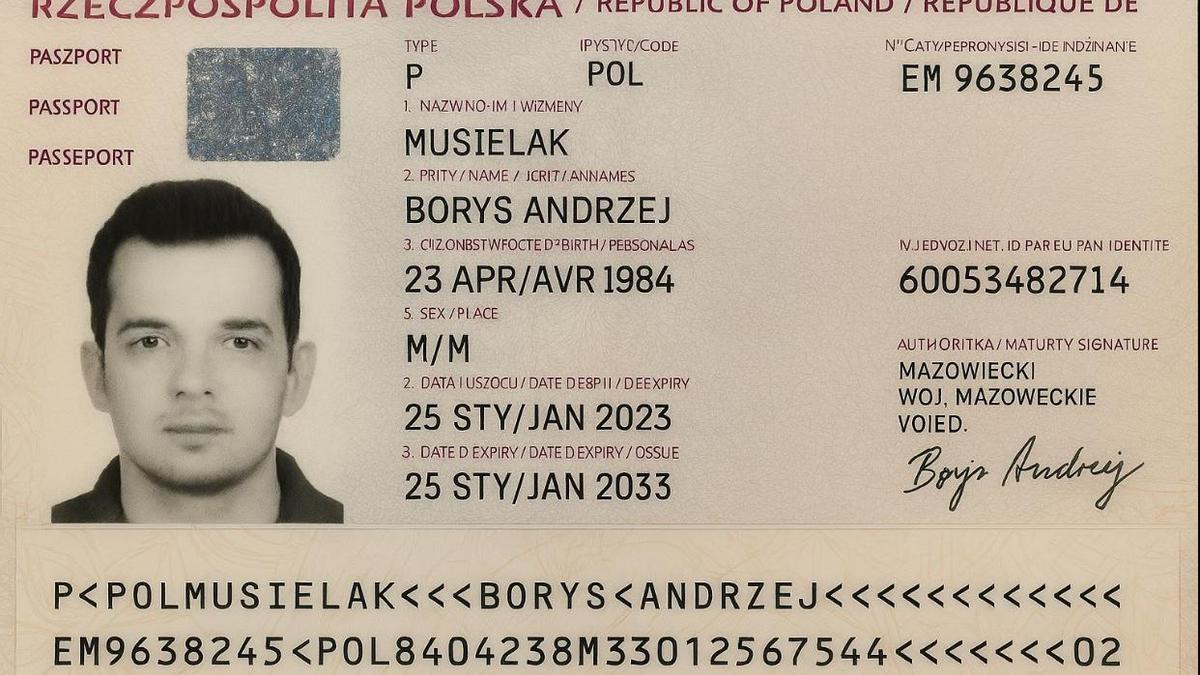 Pasaporte falso generado con inteligencia artificial.