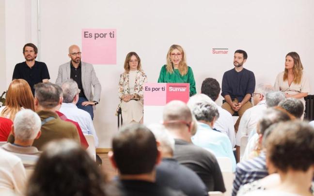 María Eugenia Rodríguez Palop interviene durante el acto de presentación del programa electoral de Sumar.