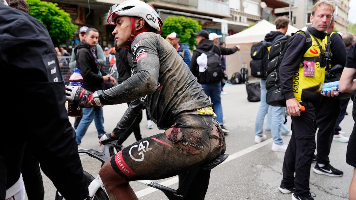Narváez, herido, tras la segunda etapa.