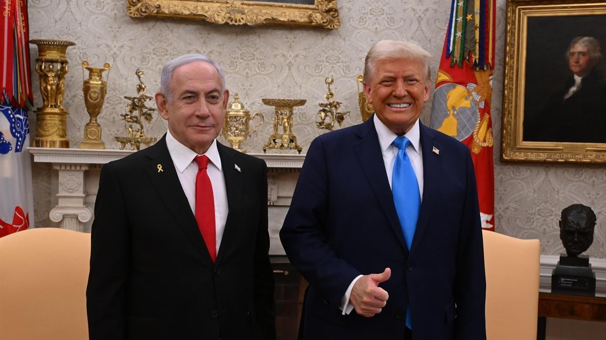 El presidente de Estados Unidos, Donald Trump, y el primer ministro israelí, Benjamin Netanyahu, en la Casa Blanca.