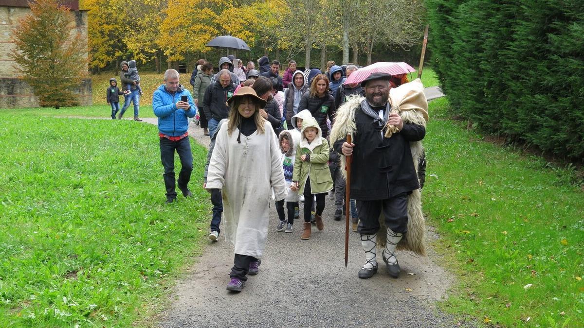 Visita al Olentzero y Mari Domingi en el Parque de Mirandaola.