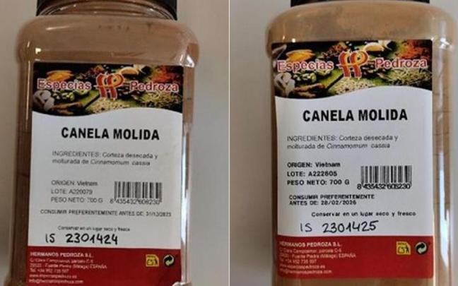 Los lotes de canela molida retirados. Los lotes de canela molida retirados.