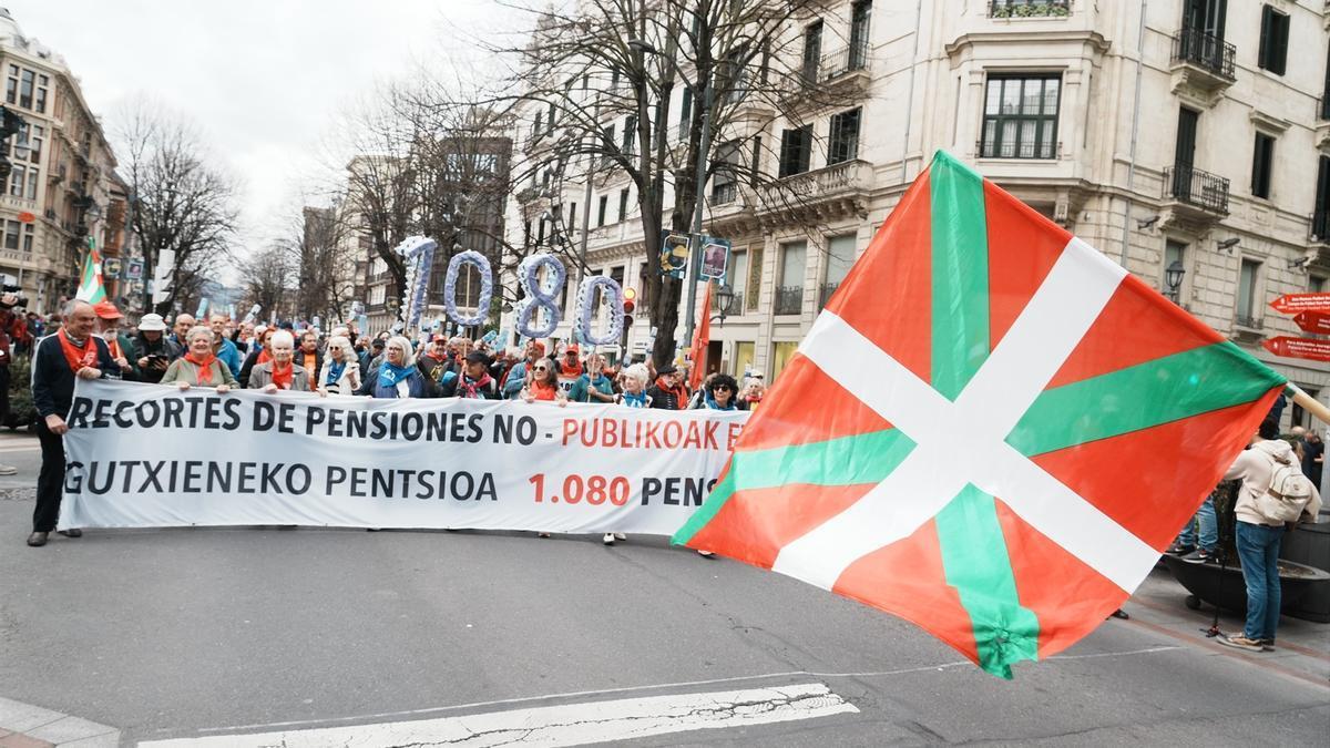 Protesta del Movimiento de Pensionistas de Euskal Herria.