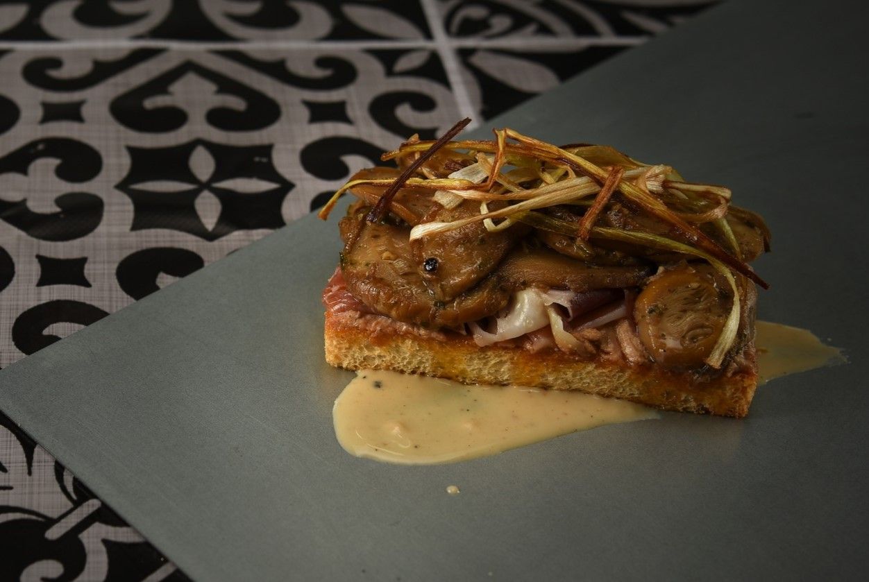 El pintxo con el que el restaurante Ustai se impuso el año pasado en las dos categorías del certamen de Mikoturismo Egunak