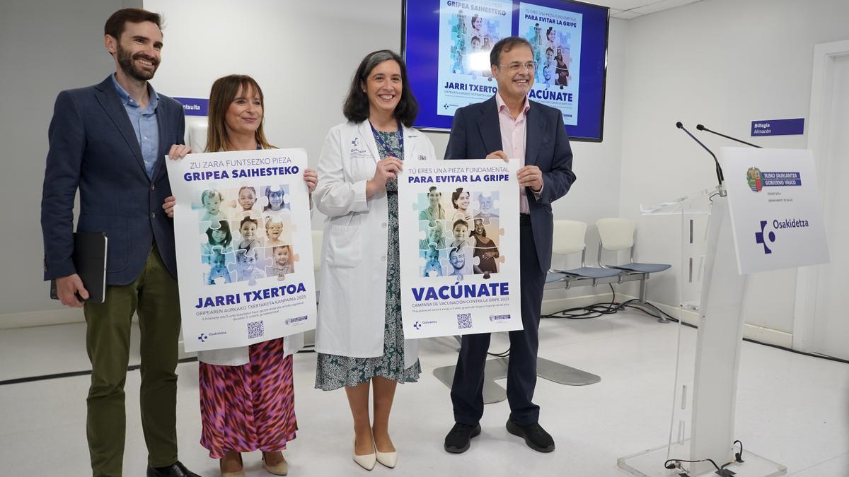 El Consejero Martínez ha participado en la presentación de la campaña contra la gripe en el Centro de Salud de Rekalde.
