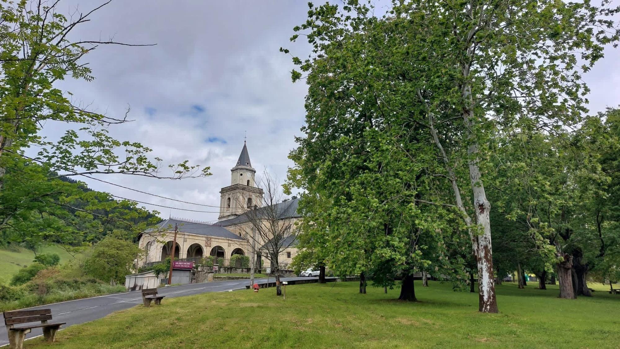 Carretera de acceso al Santuario La Encina de Artziniega