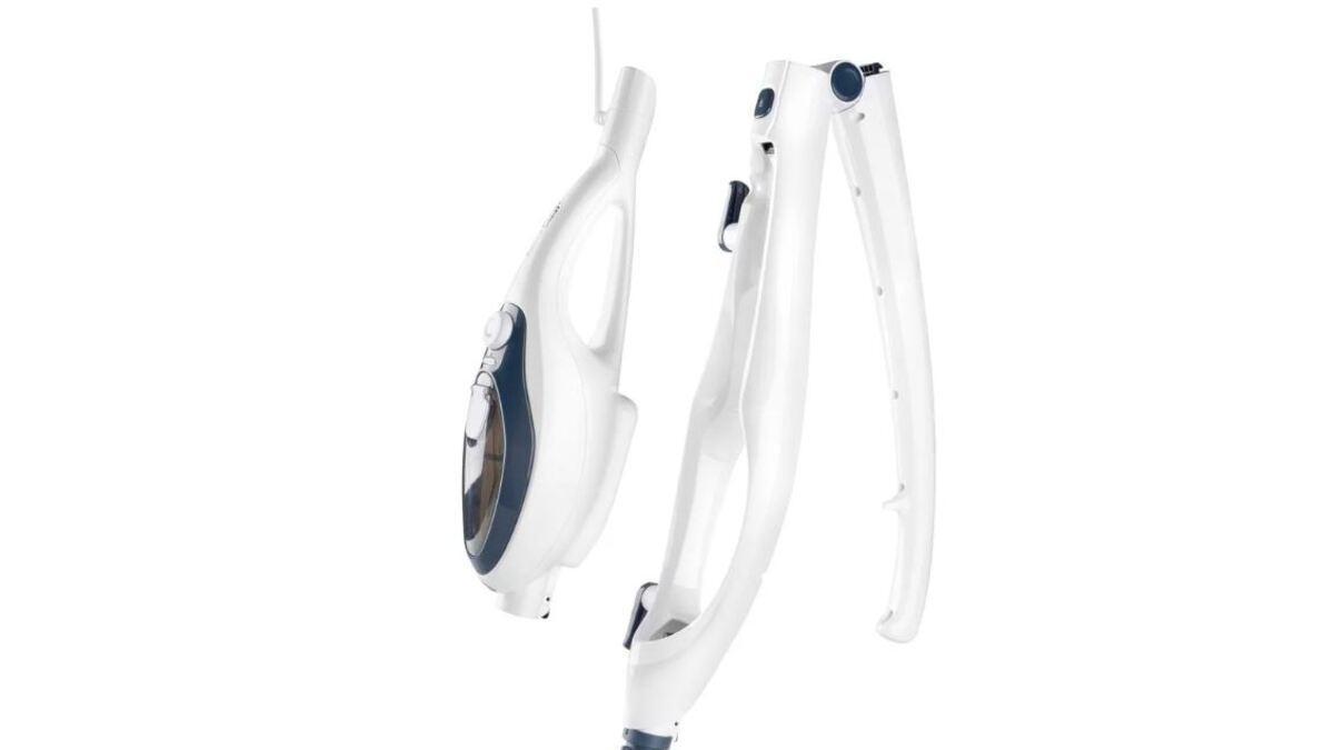 Mopa de vapor con accesorio de mano extraíble y mango plegable