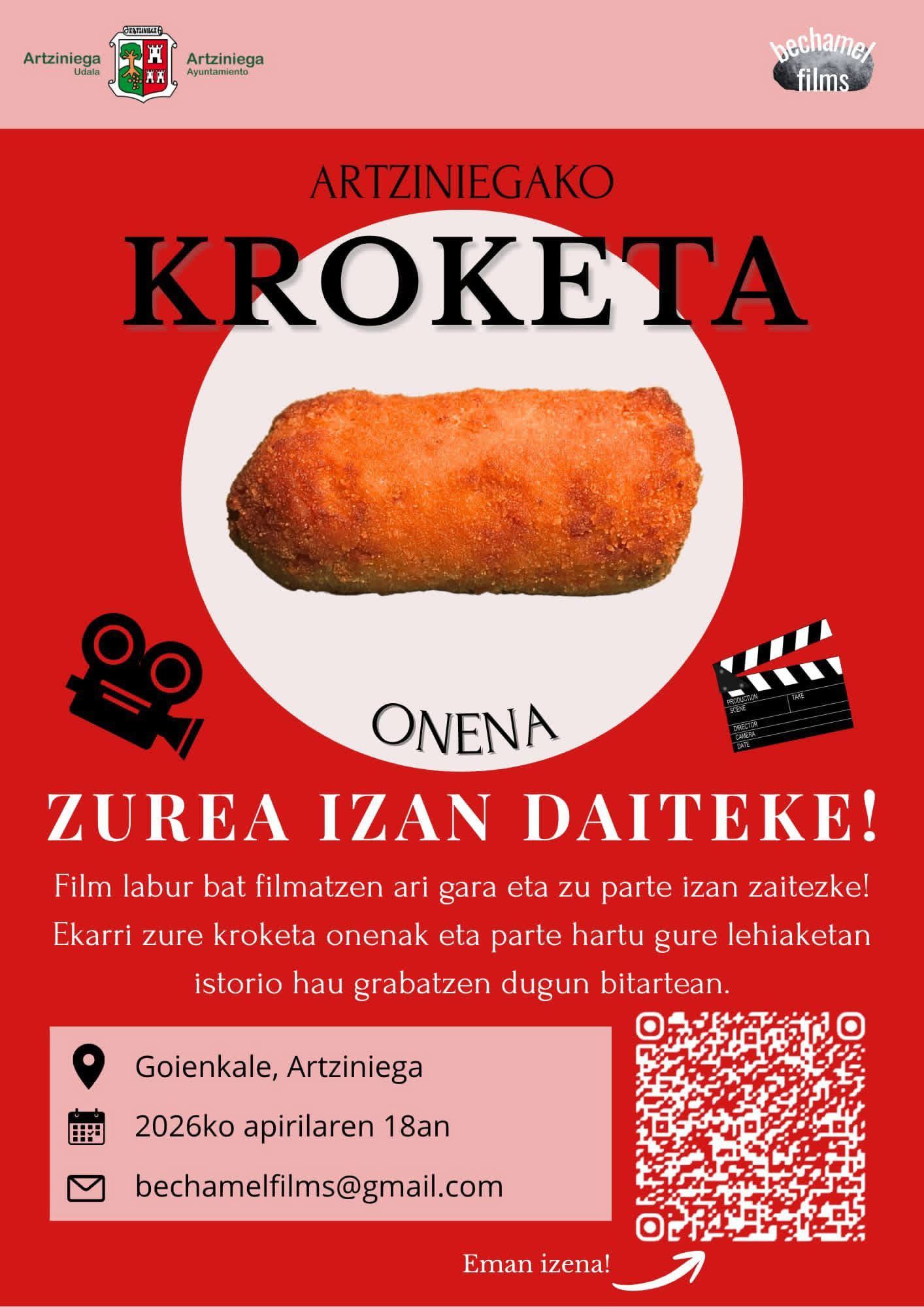 Cartel anunciador del concurso-rodaje de este sábado en Artziniega